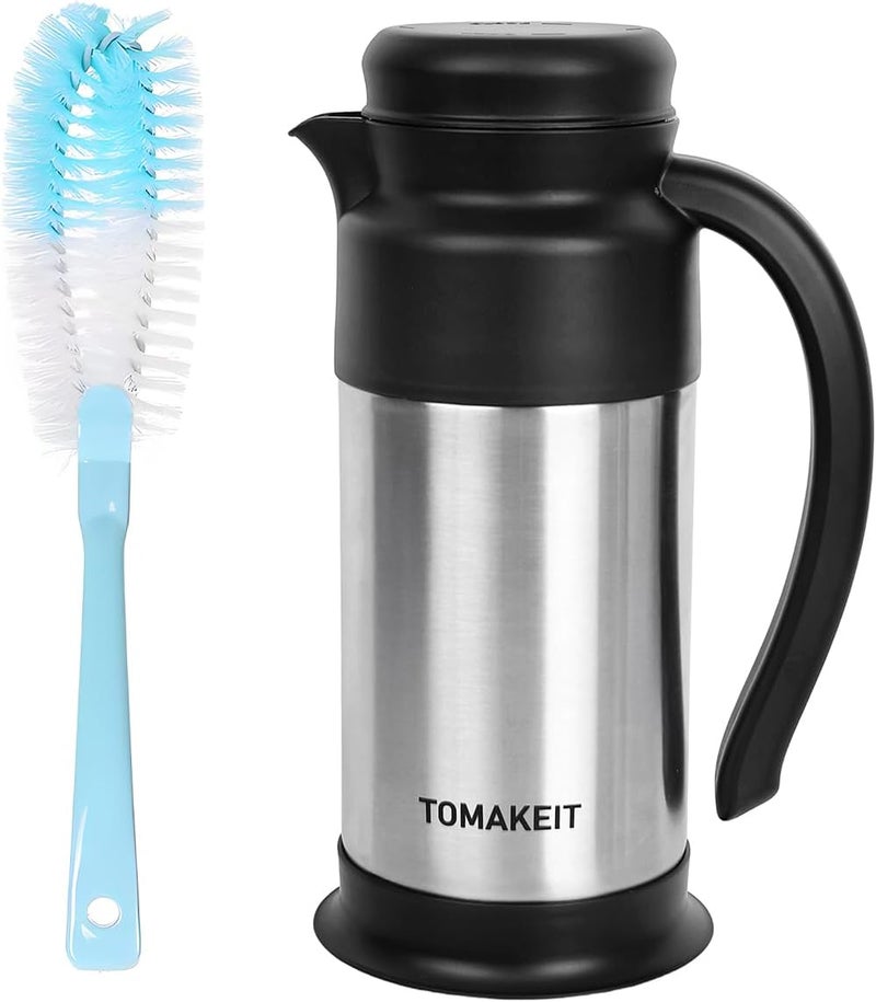  TOMAKEIT Creamer Pitcher for Coffee,0.75L/25 Oz Thermal Coffee Carafe,Stainless Steel Coffee Carafes for Keeping Hot and Cold,Double-Wall Design,12-Hour Hot & Cold,Leak-Proof,Portable for Travel,Camping,Office - Image 1
